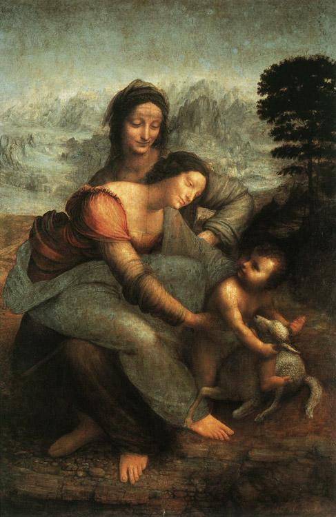 LEONARDO da Vinci The Virgin and St Anne (mk08) France oil painting art